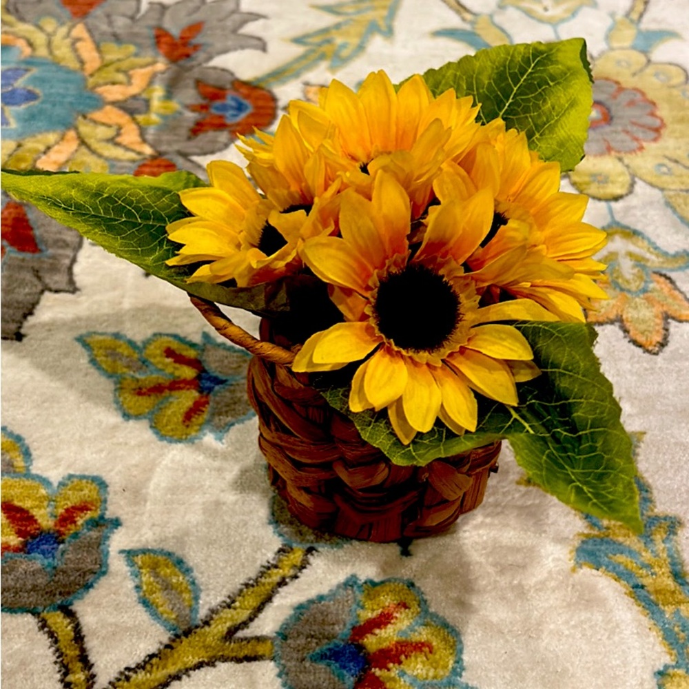 Floral Decor | Sunflower| Wicker Basket| TJMaxx